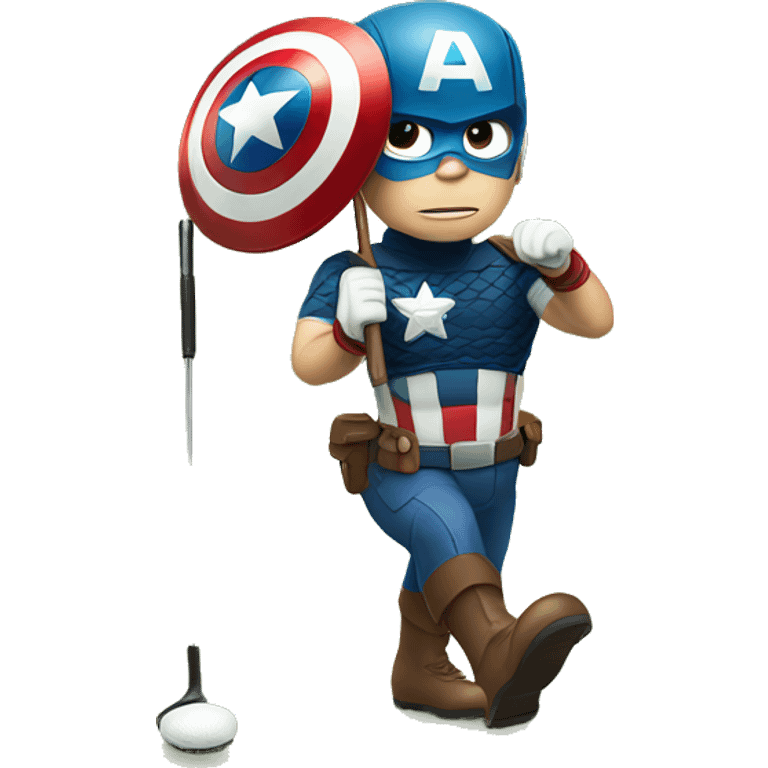 Captain America golfing emoji