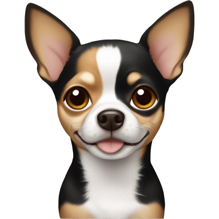 chihuahua black and brown with white neck emoji