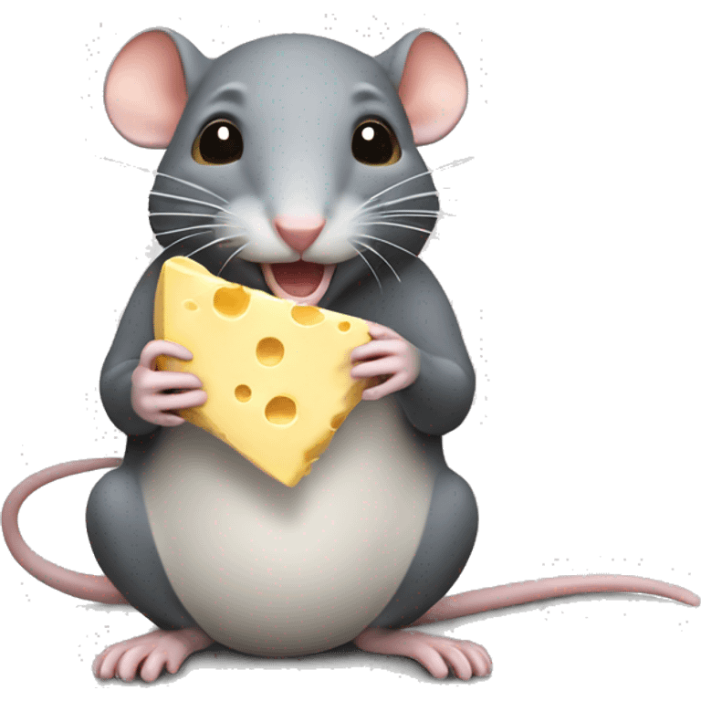 Rat eating cheese emoji