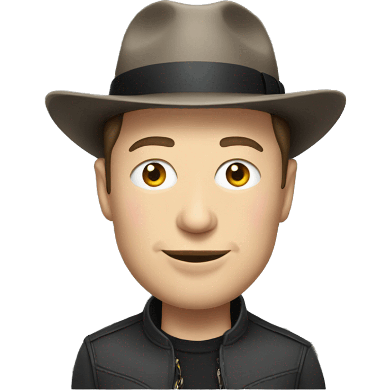 elon musk with a hat emoji