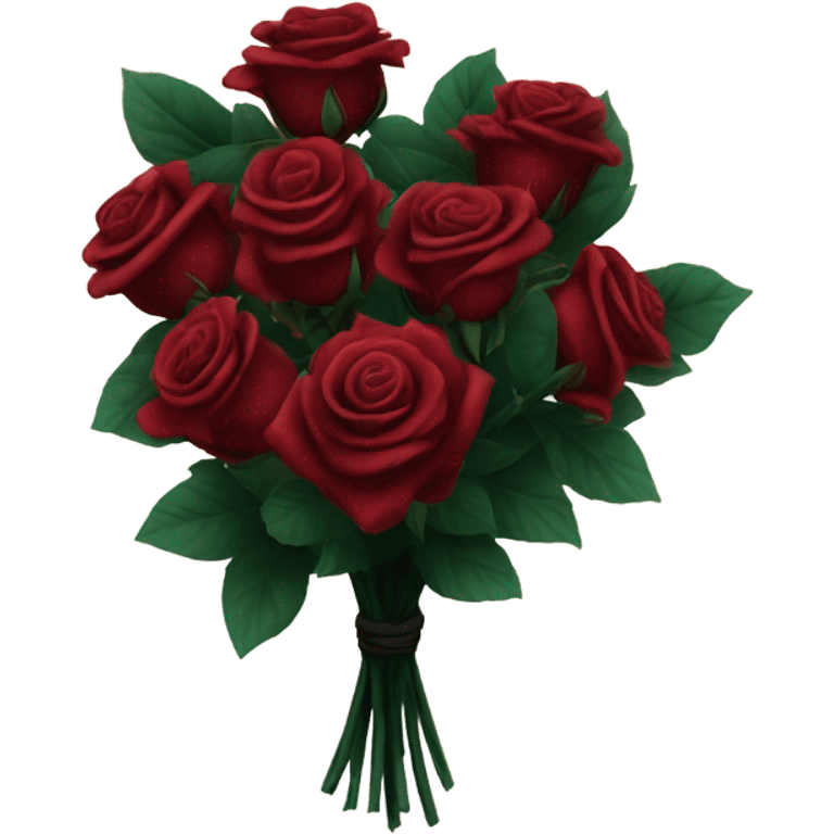 Bouquet of dark red roses gothic emoji