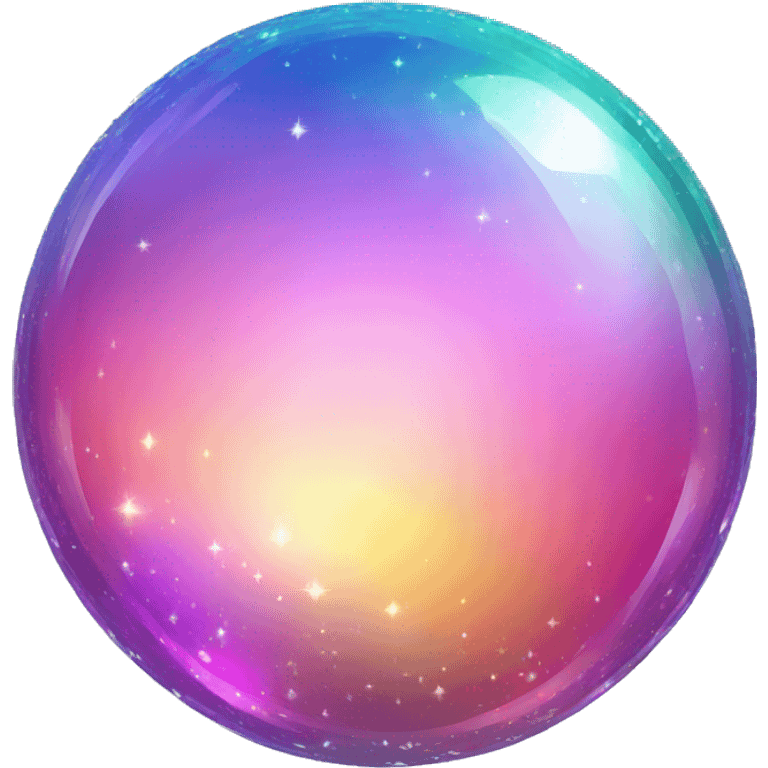 Sparkly iridescent rainbow-gradient crystal orb sphere emoji