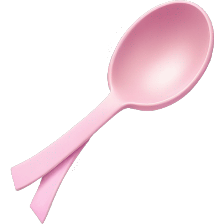 Spoon with pink pastel ribbon emoji