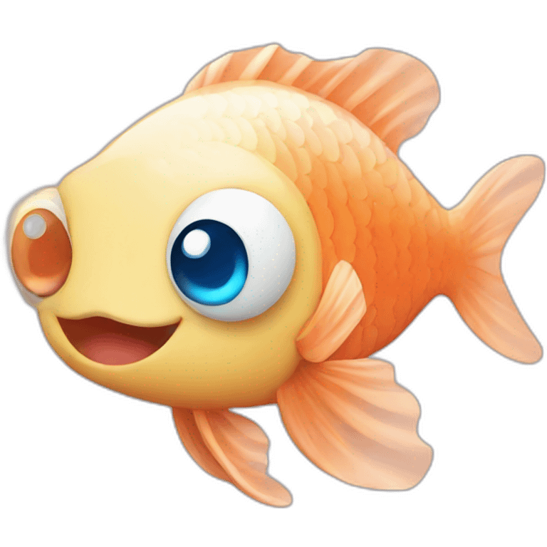 cute fish with blue eyes and hearts emoji