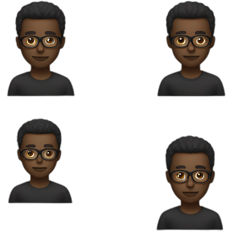 black male and glasses emoji