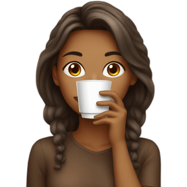 Girl drink coffee emoji