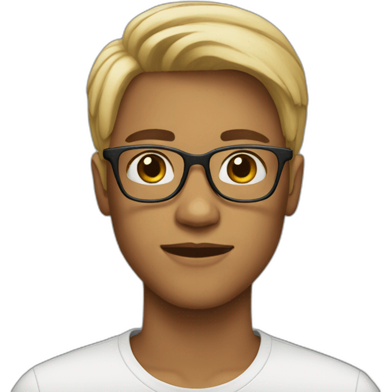 white teenager with glasses emoji