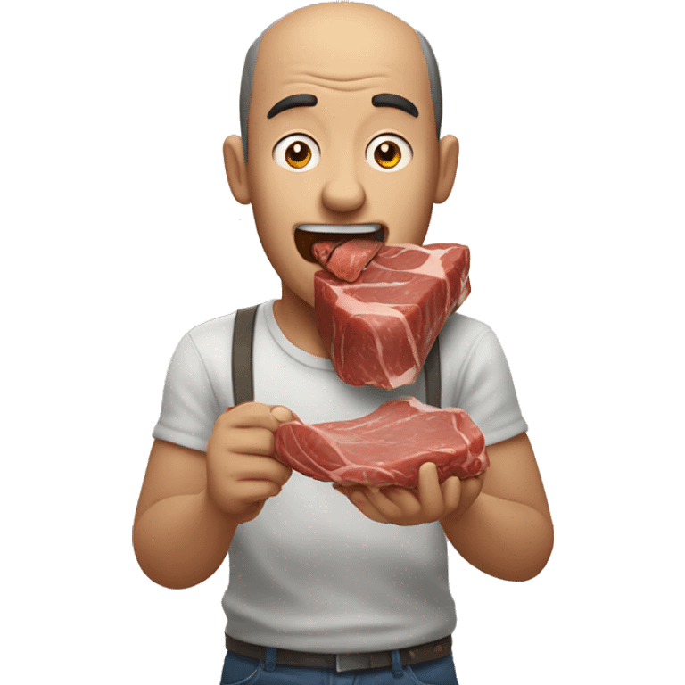 man chewing meat  emoji