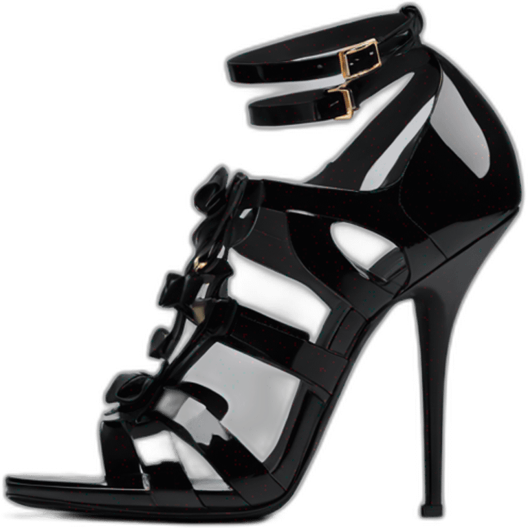 YSL TRIBUTE heels SANDAL black PATENT LEATHER emoji