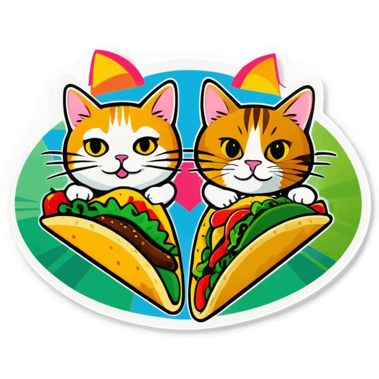 Cannabis leaf and cats eating tacos  emoji