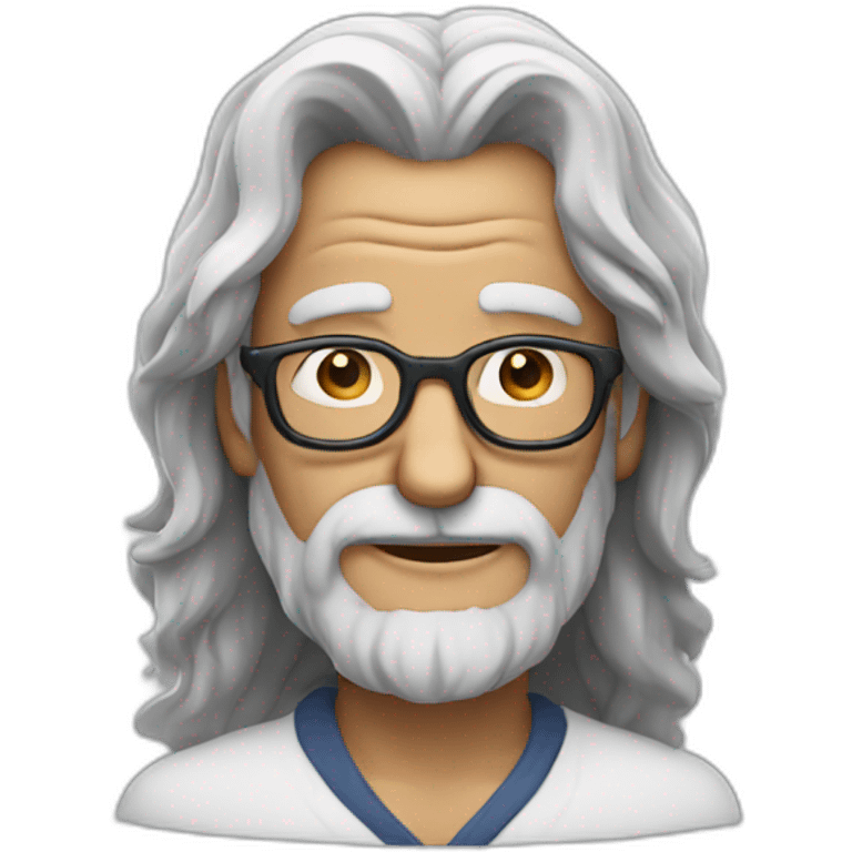 long hair old man with glasses and no mustache emoji