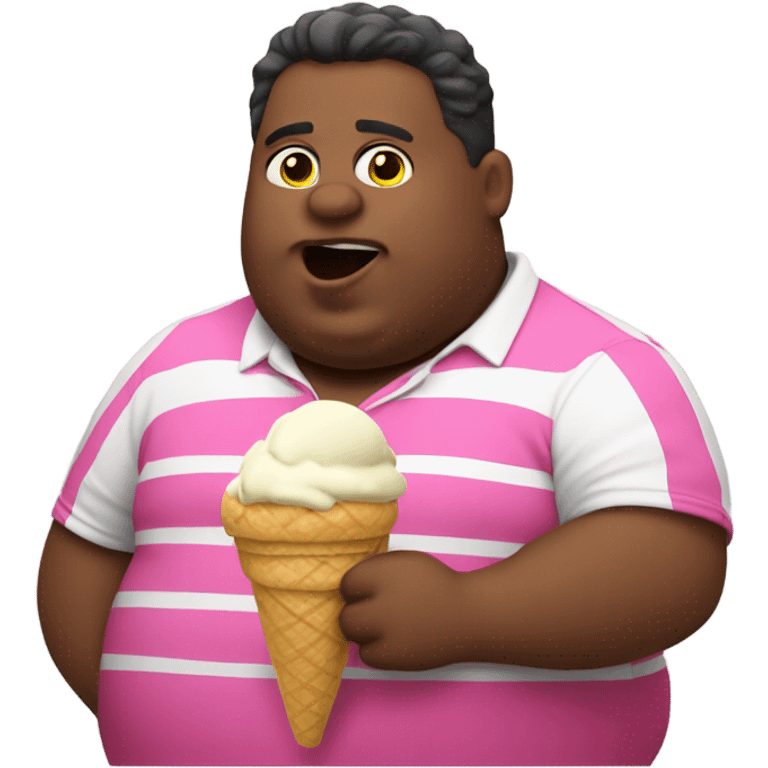 Fat man eating ice cream emoji