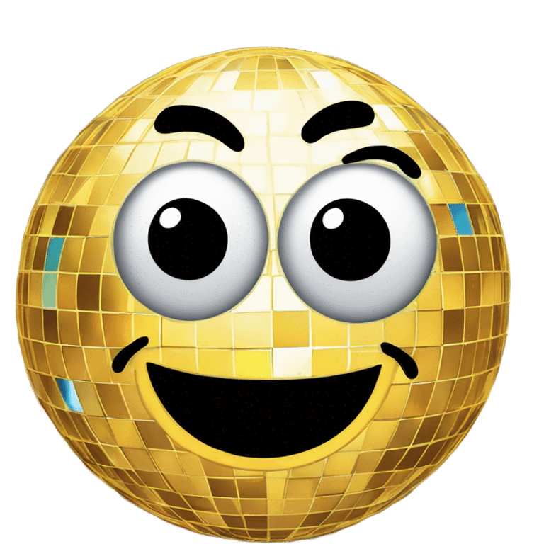 Disco ball smiley face emoji