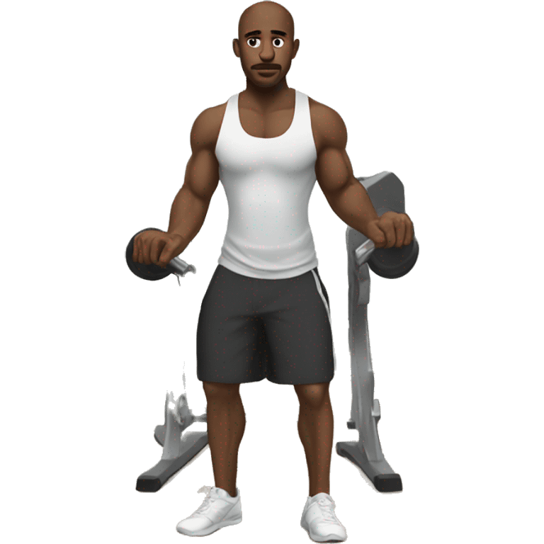 black man in the gym emoji