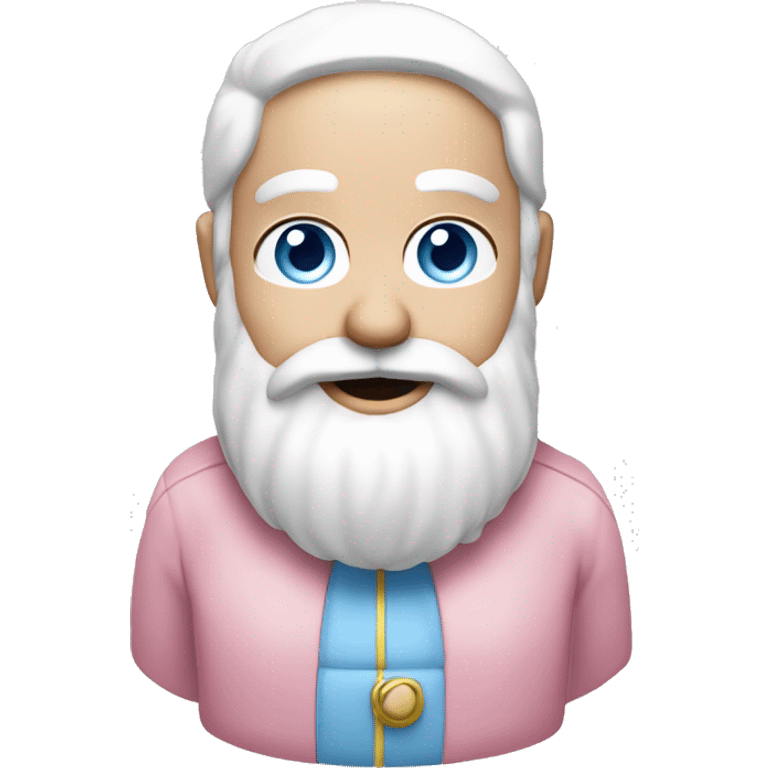 Light Pink Santa Claus with Caucasian skin and blue eyes emoji