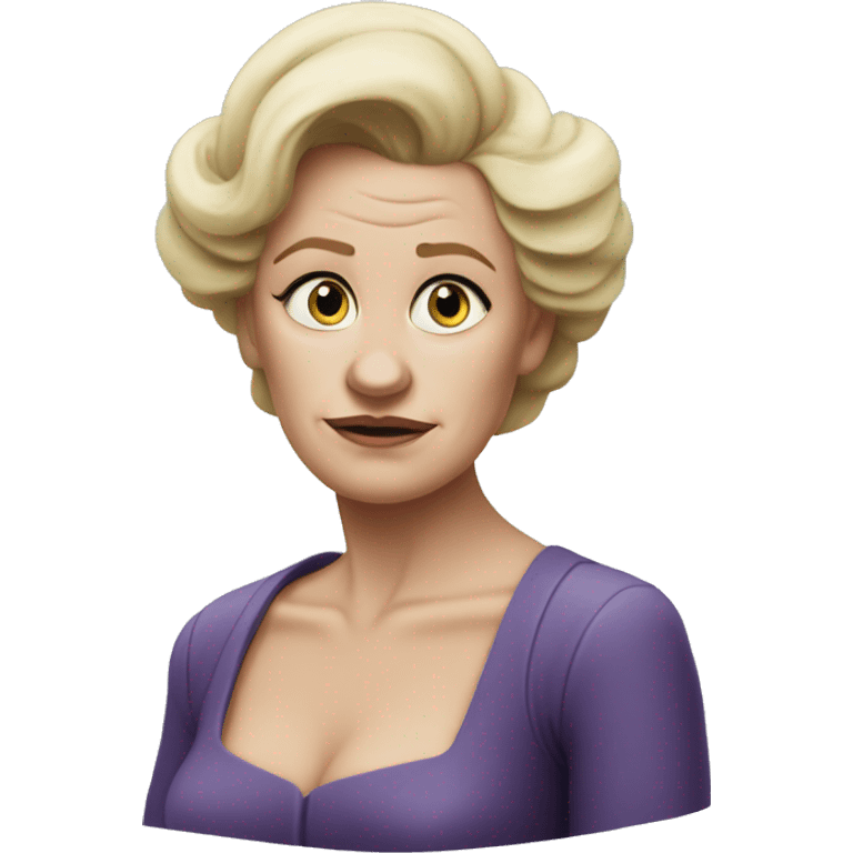 photorealistic Ursula von der Leyenl sad emoji