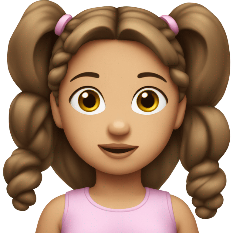 BROWN HAIR BABY GIRL WITH PONYTAILS emoji