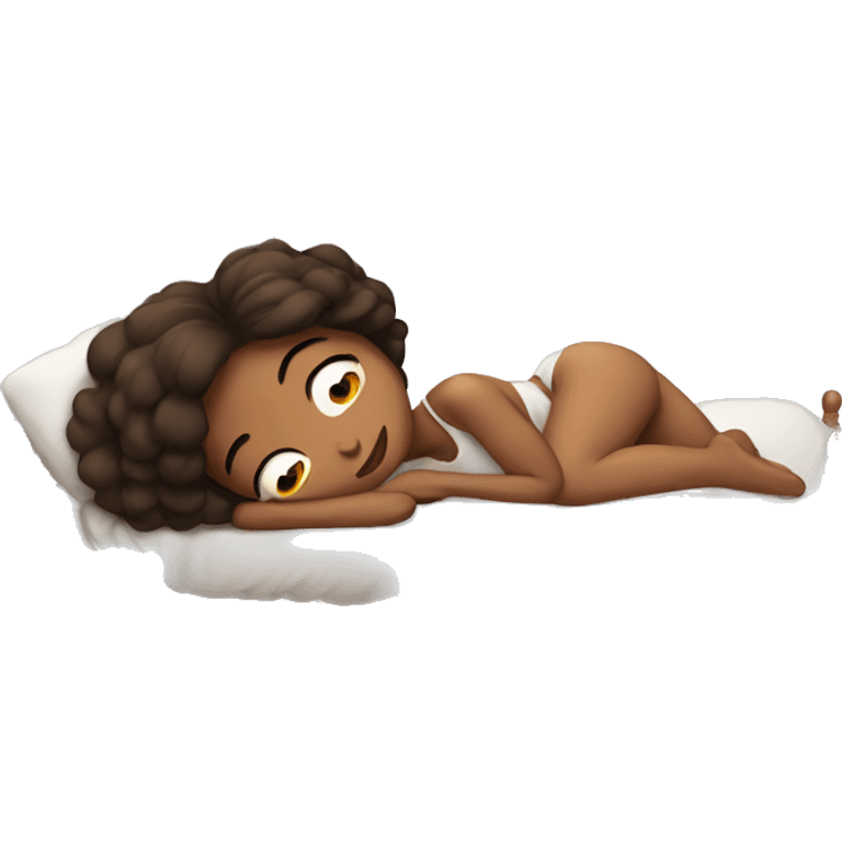 Girl laying in bed emoji