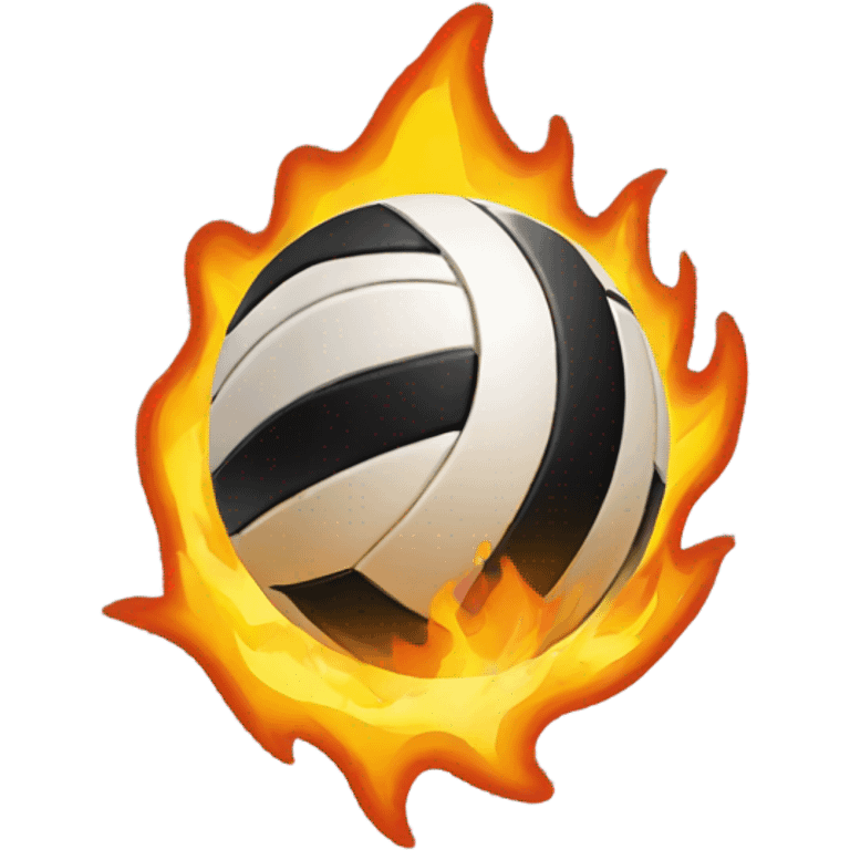 Volleyball on fire emoji