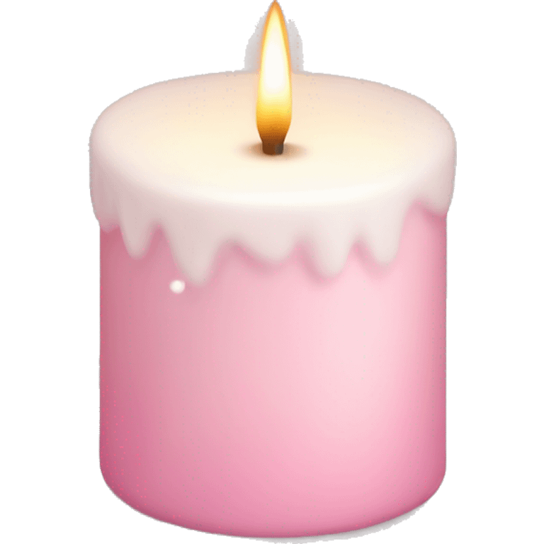 Light pink candle with snow emoji