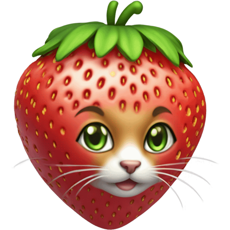 Cat wearing strawberry costume emoji