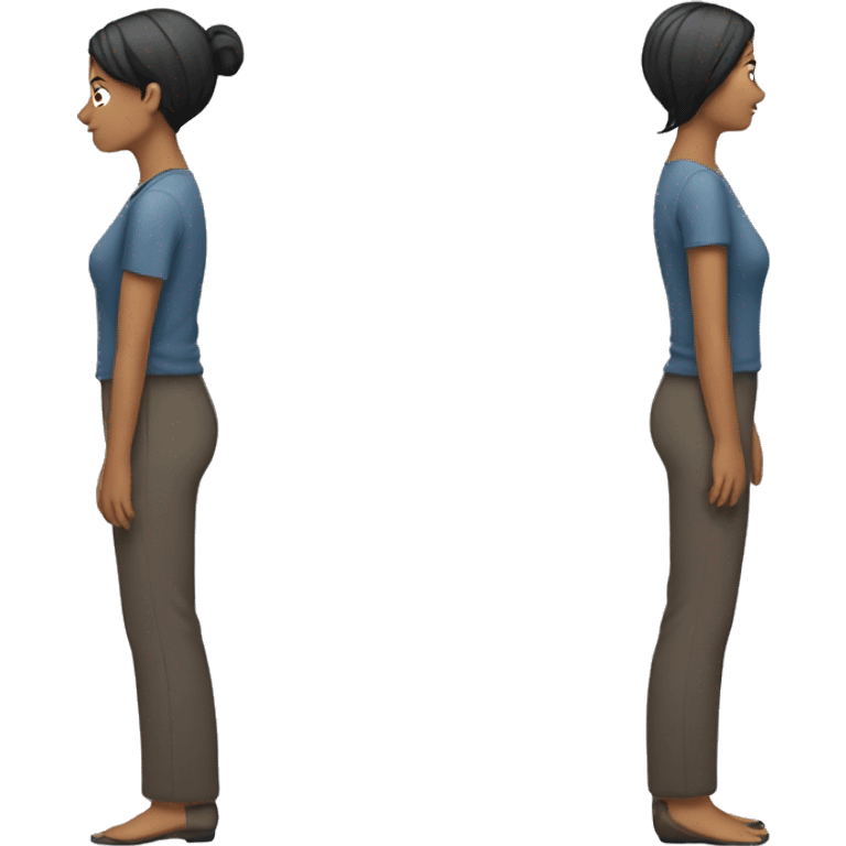 Lady standing but back is turned  emoji