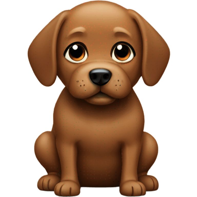 A dog pooping emoji