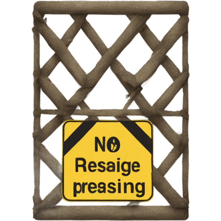 sign, where is says "No trespassing" emoji