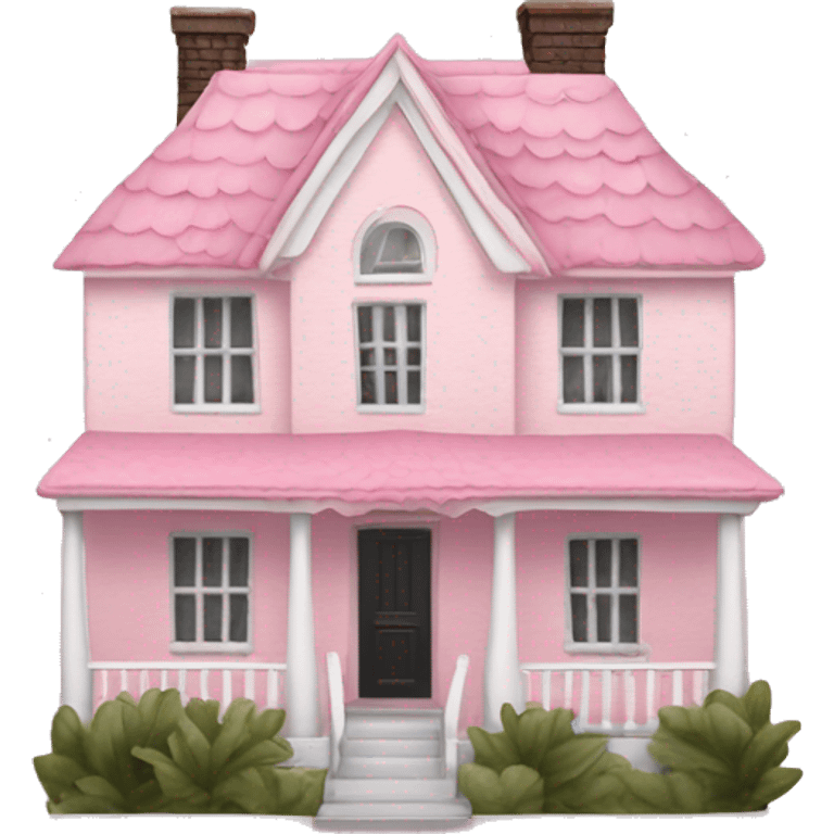 light pink house with ruffles and zebra print emoji