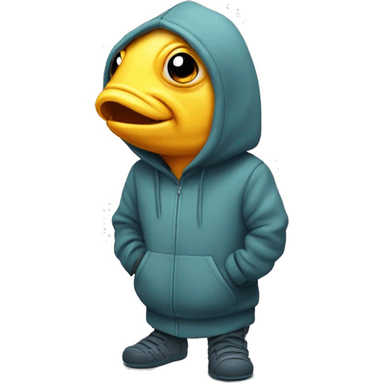 fish wearing a hoodie emoji