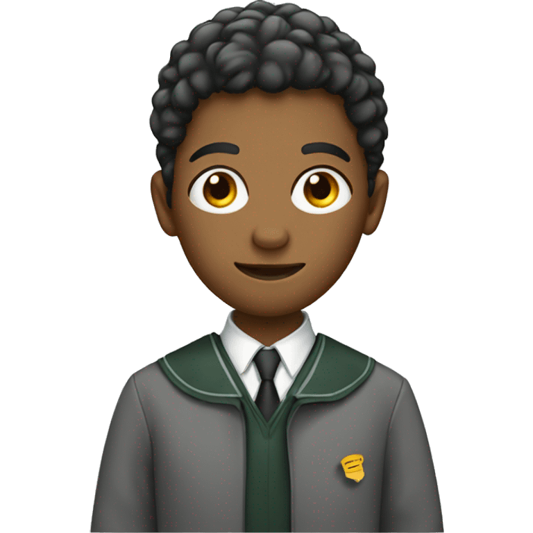 Teenager with umbrella and academic uniform emoji