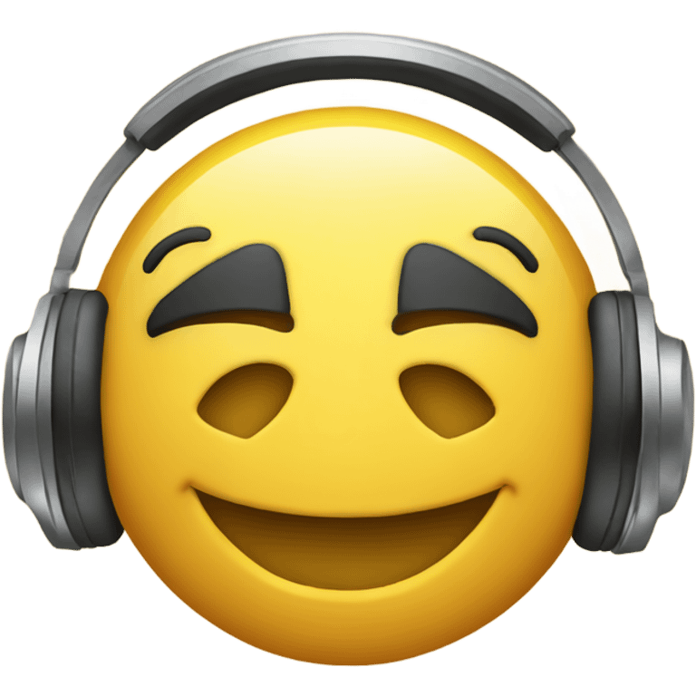 Smiley hot face with headphones on emoji