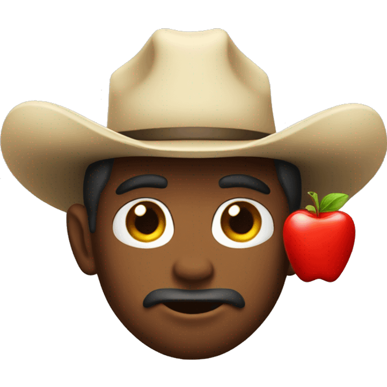 Cow-boy with piment (apple emoji) emoji