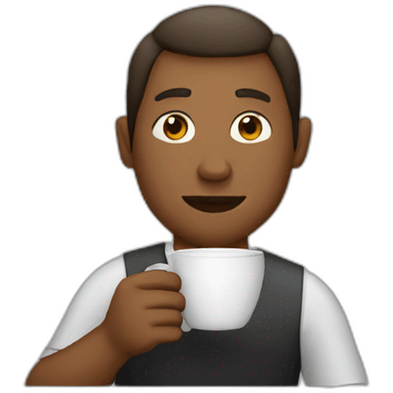 man drinking a cup of coffee emoji