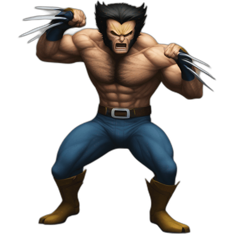 Full body wolverine fight stance emoji