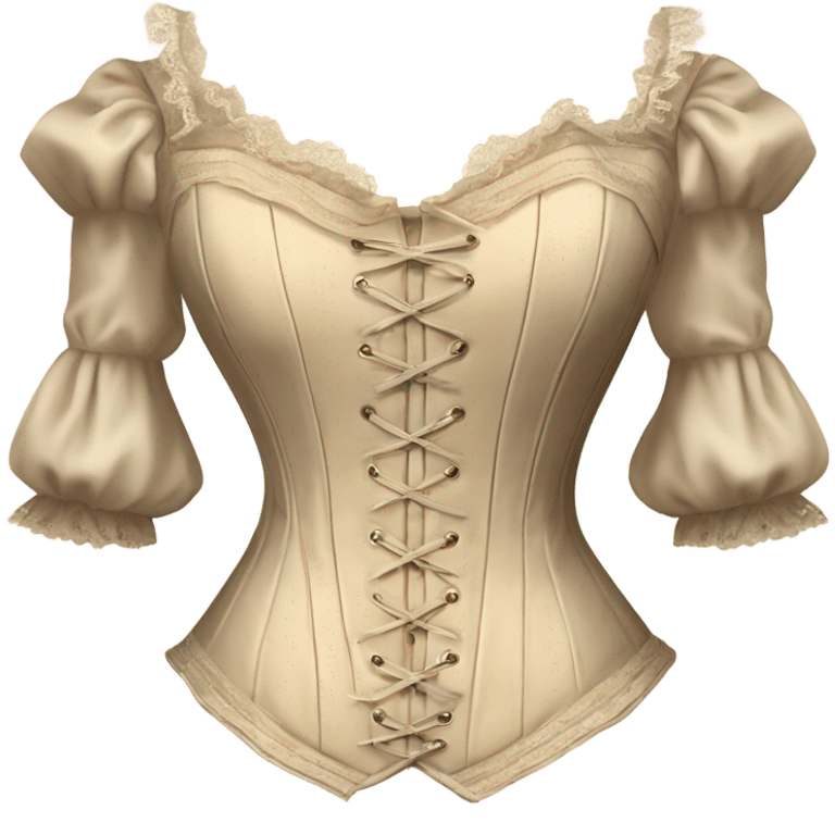 vintage rococo light beige corset with sleeves  emoji