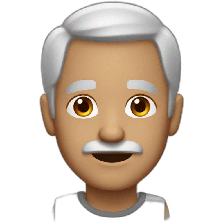 old man, grey hair, brown eyes emoji