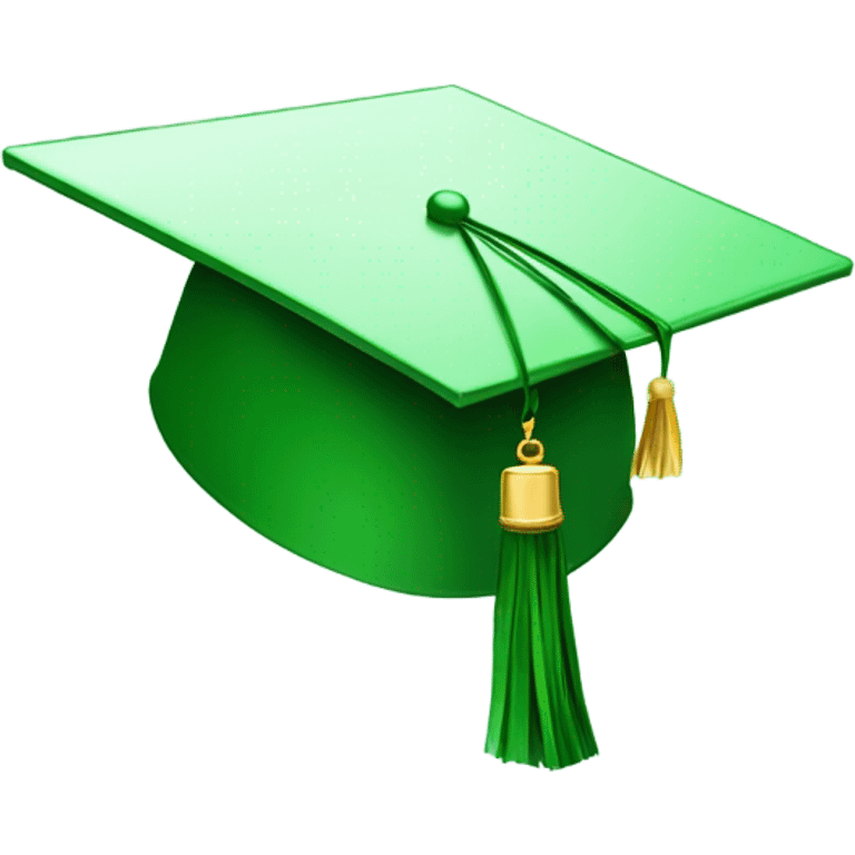 Green graduation cap emoji