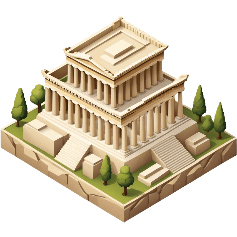 Greek acropolis isometric exterior emoji