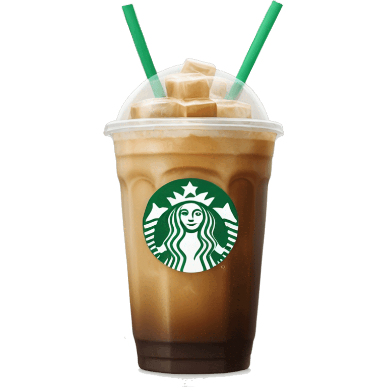 Starbuck ice coffee with ice cubes emoji