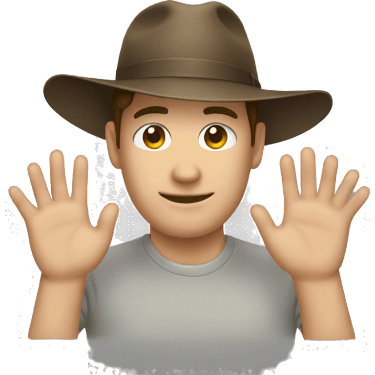 man hands on hat emoji