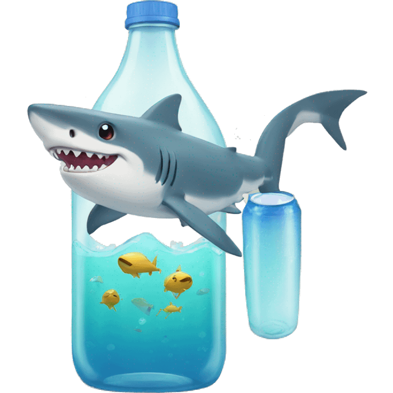 shark with bottle emoji