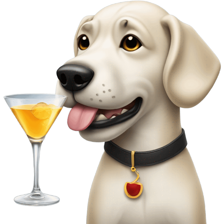 Dog drinking a martini emoji