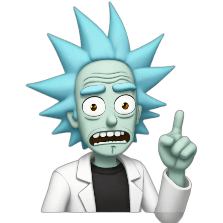 Rick Sanchez with one finger up emoji