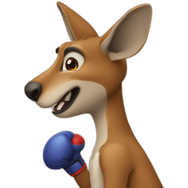 Kangroo with boxing gloves emoji