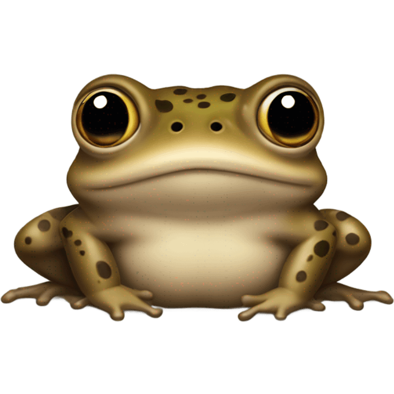 Chubby brown rain frog with no chin emoji