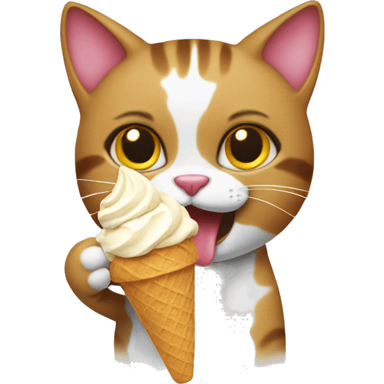 Cat eating ice cream emoji