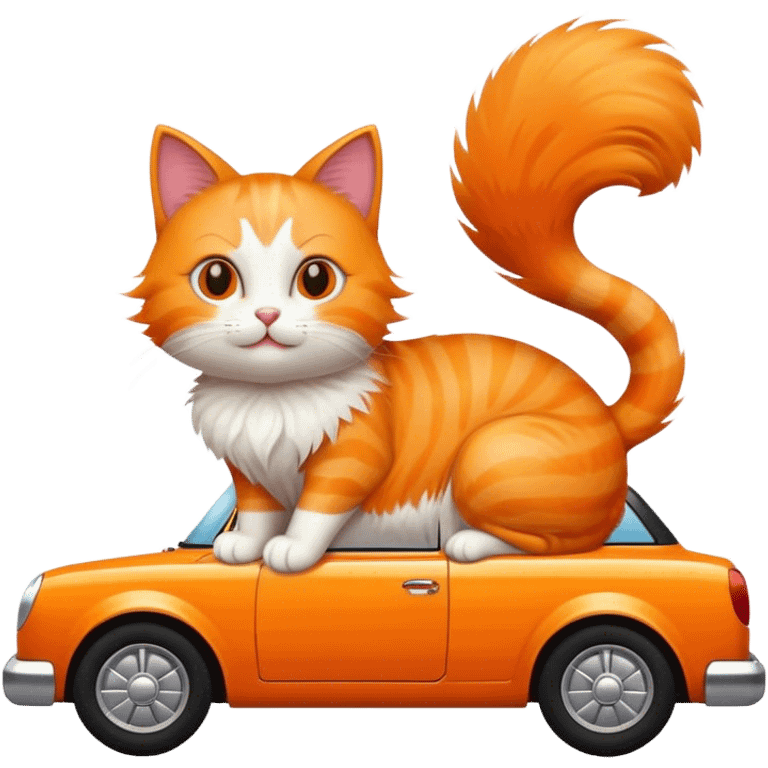 Cat sitting on a car emoji