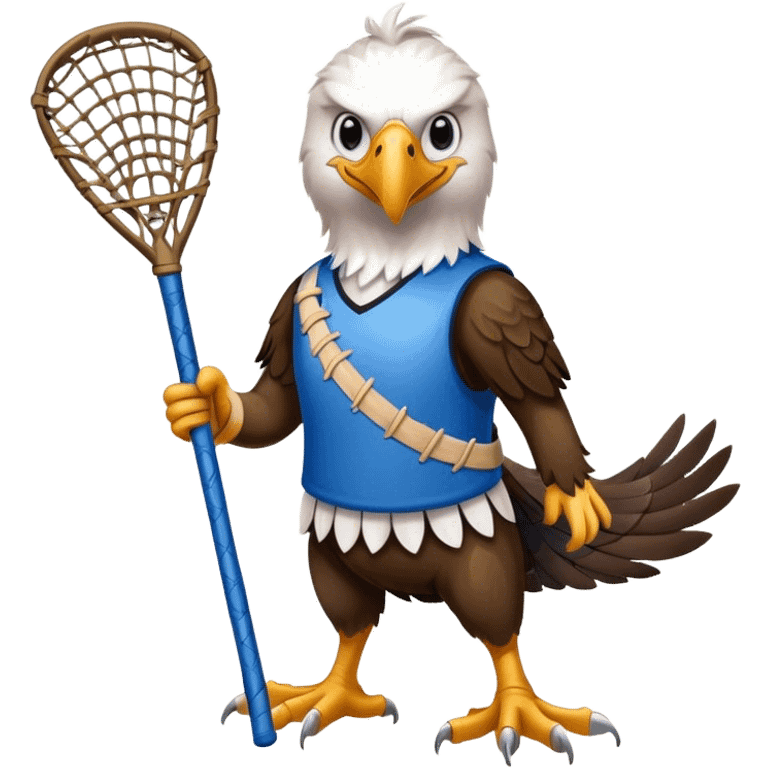 Eagle with lacrosse stick blue jersey emoji