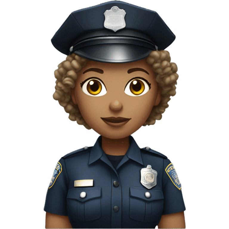 Female police officer curly hair light skinned  emoji